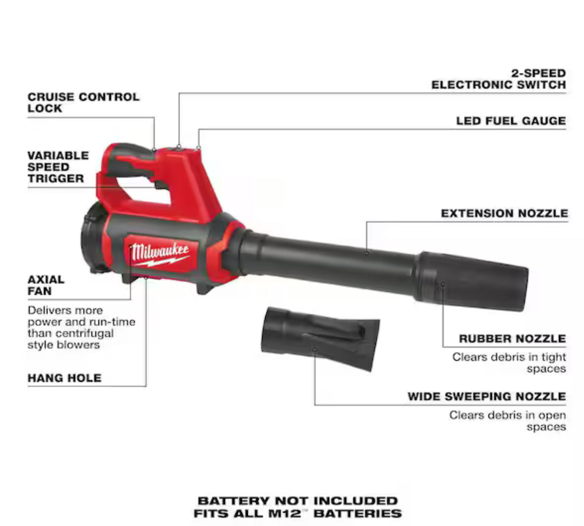 Milwaukee M12 Compact Spot Blower – Solo herramienta