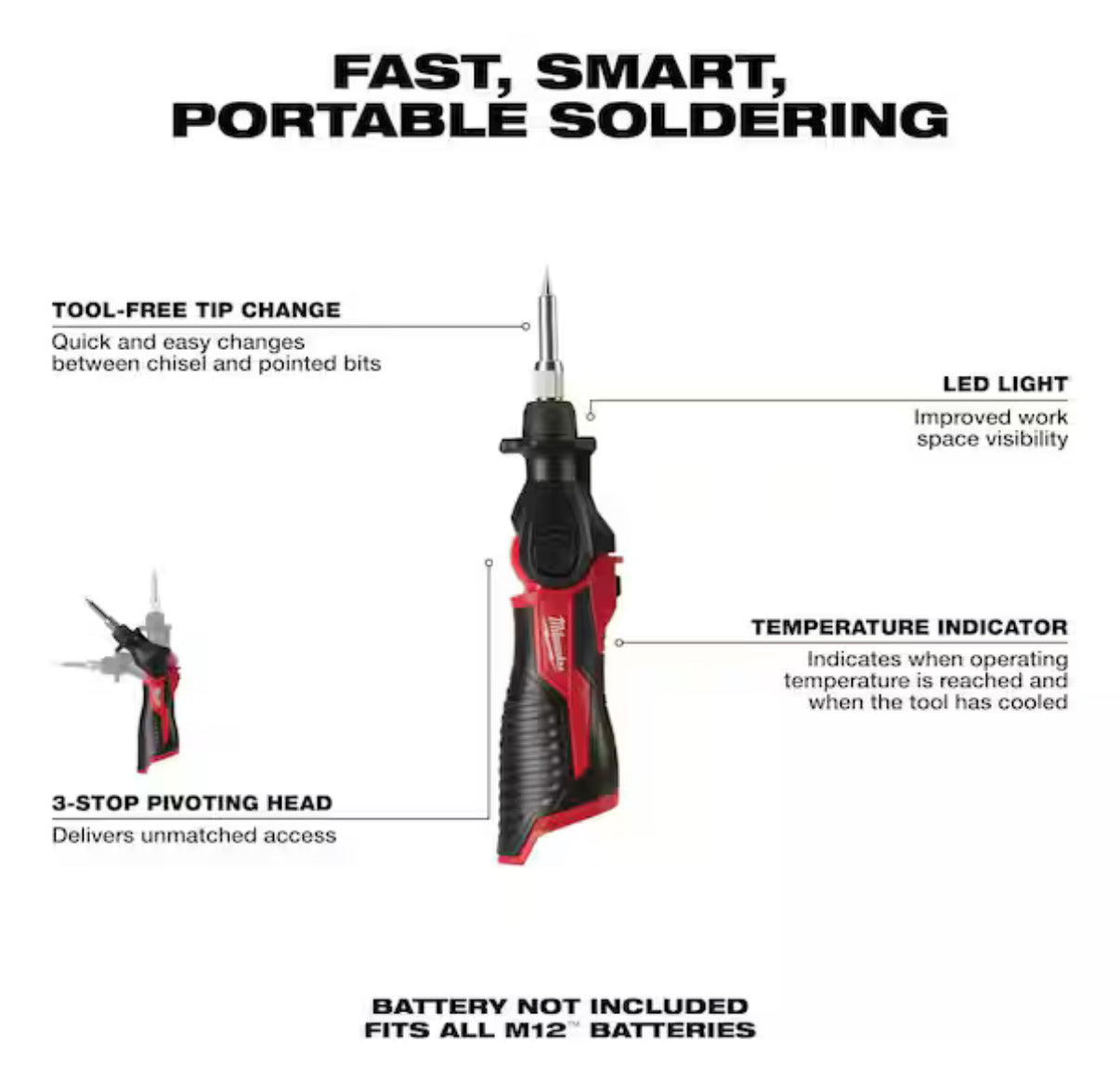 Milwaukee M12 Soldering Iron – Solo herramienta