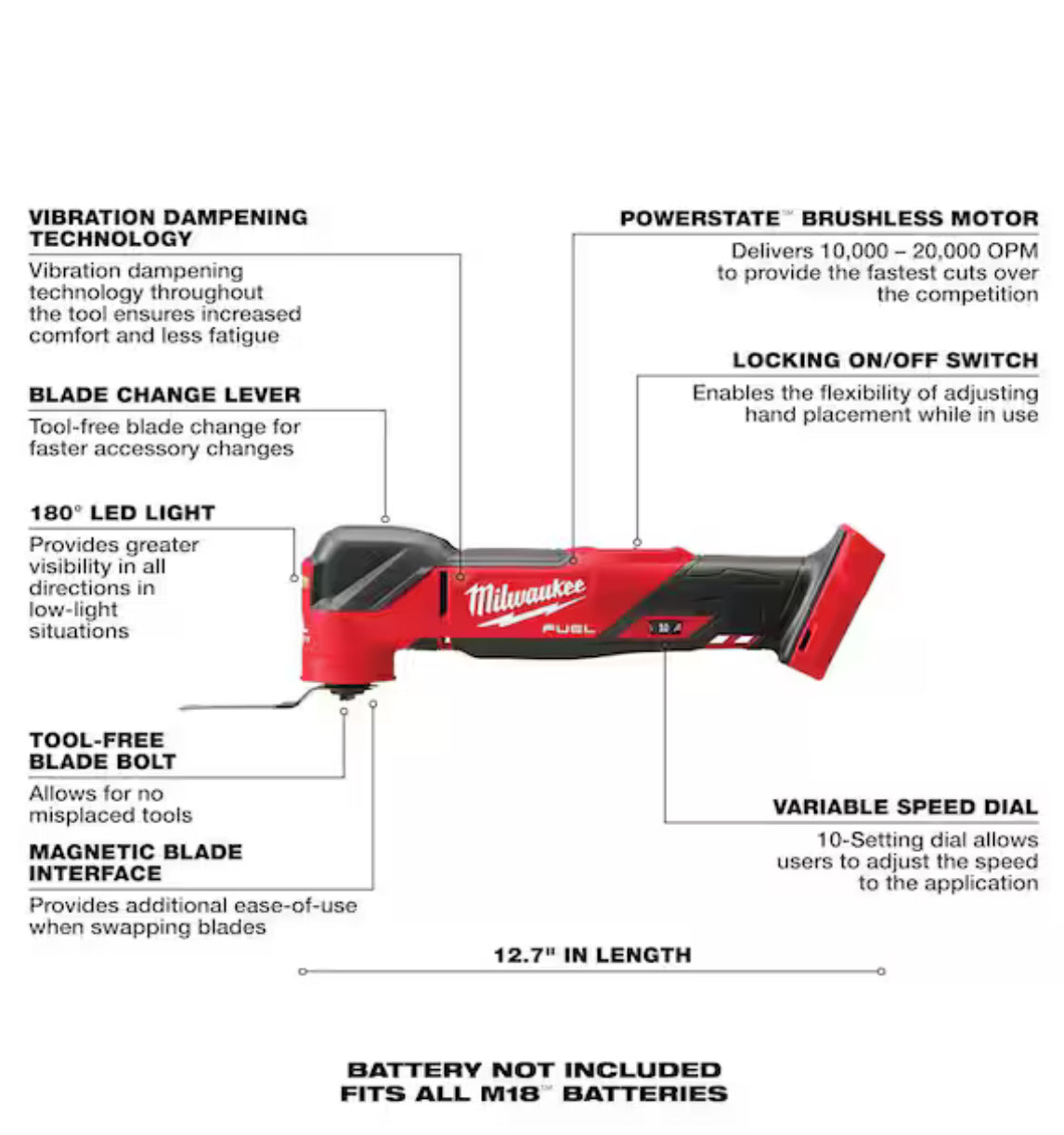Milwaukee M18 FUEL Oscillating Multi-Tool – Tool Only