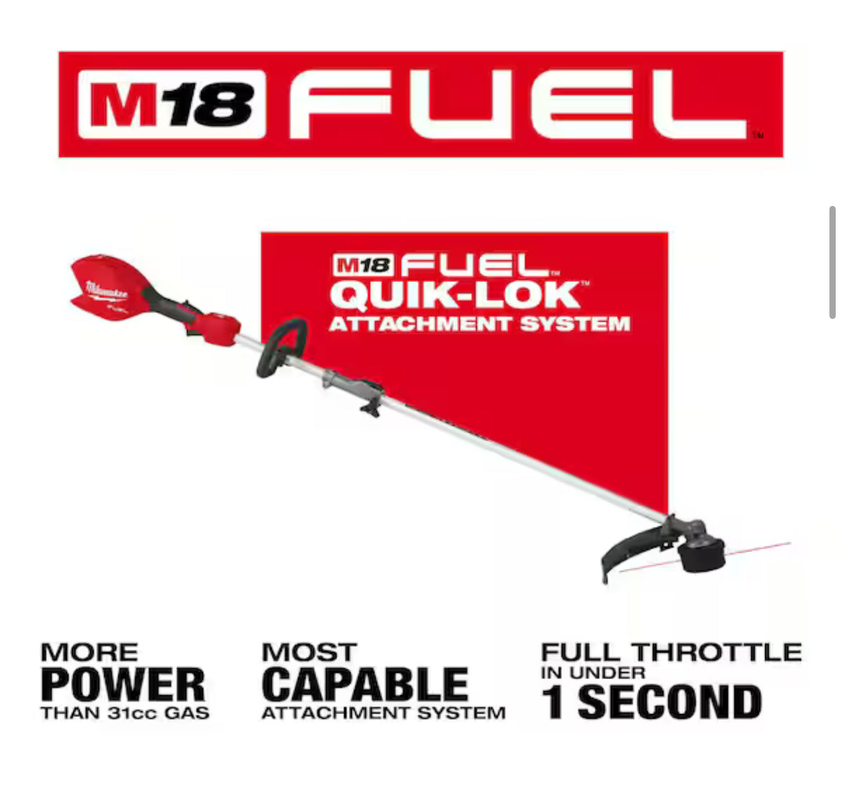 Milwaukee M18 FUEL 16” String Trimmer w/ QUIK-LOK – Solo herramienta
