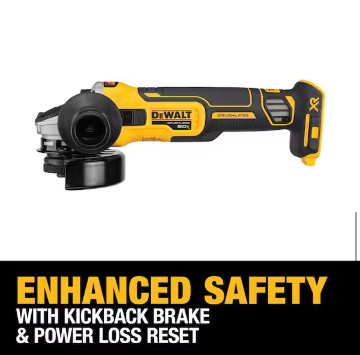 DEWALT 20V MAX XR Brushless 4-1/2” Angle Grinder – Solo herramienta