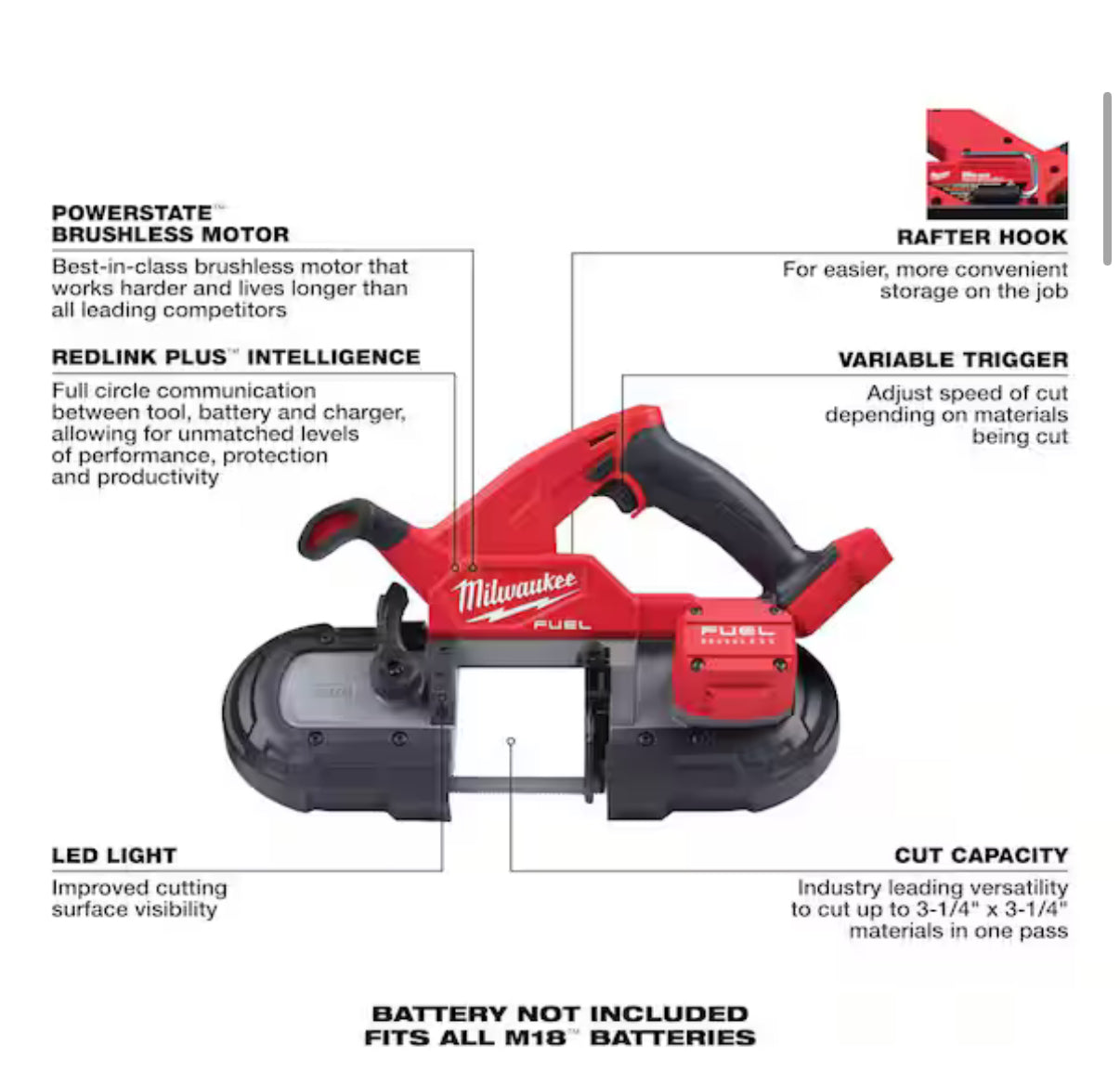 Sierra de Banda Compacta Milwaukee M18 FUEL – NUEVA
