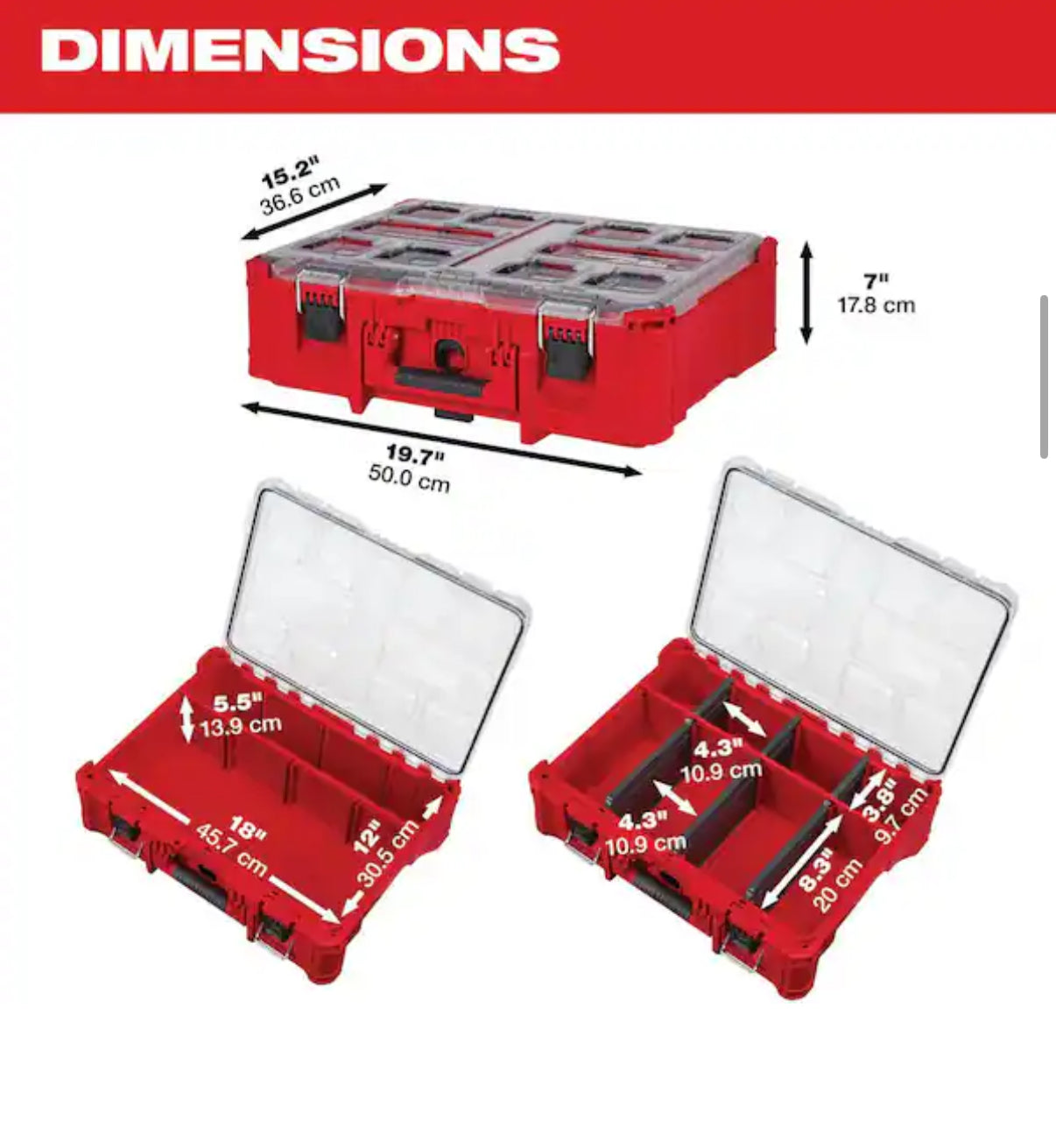 Caja Organizador Profundo PACKOUT Milwaukee – NUEVA