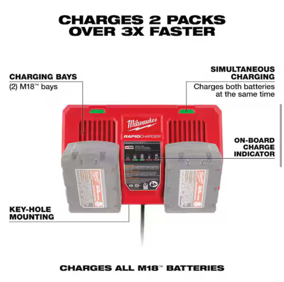 M18 Dual Bay Rapid Charger