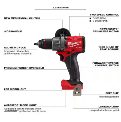 Milwaukee M12 FUEL 1/2” Hammer Drill – Solo herramienta