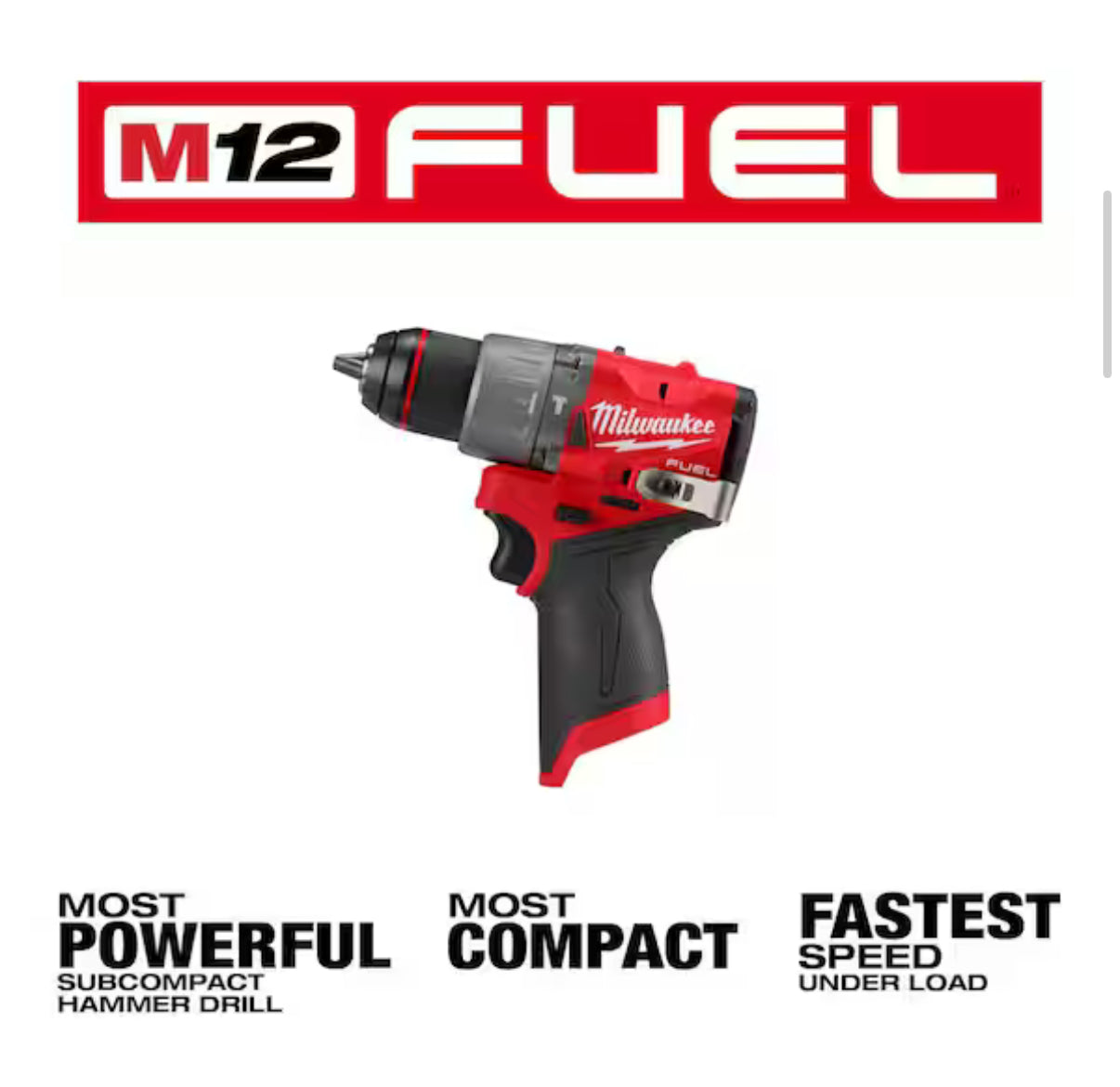 Milwaukee M18 FUEL 1/2” Hammer Drill – Solo herramienta