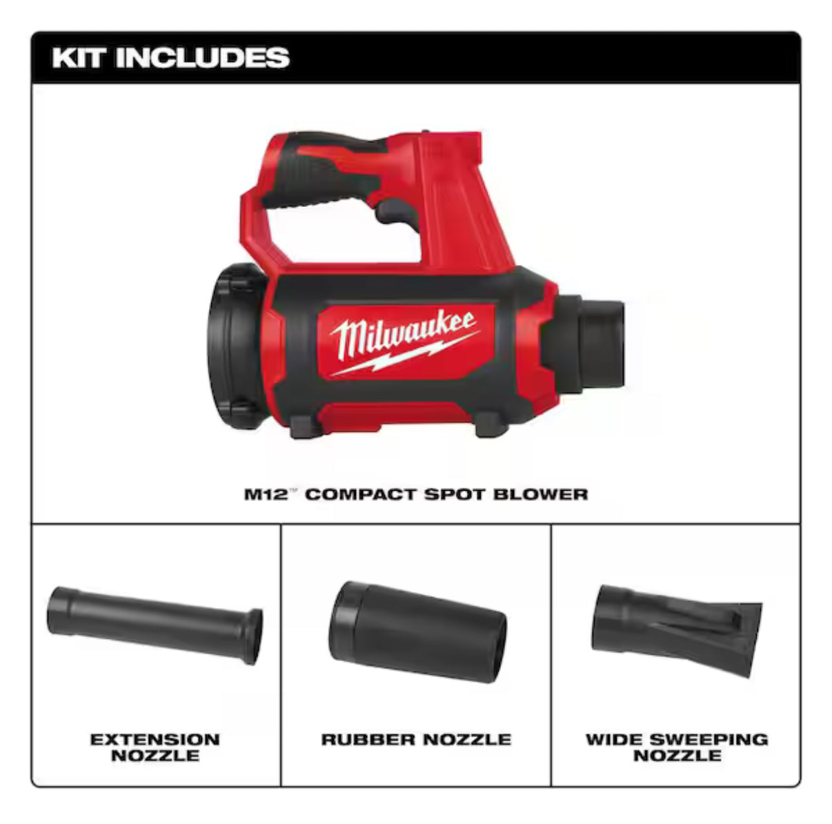 Milwaukee M12 Compact Spot Blower – Solo herramienta