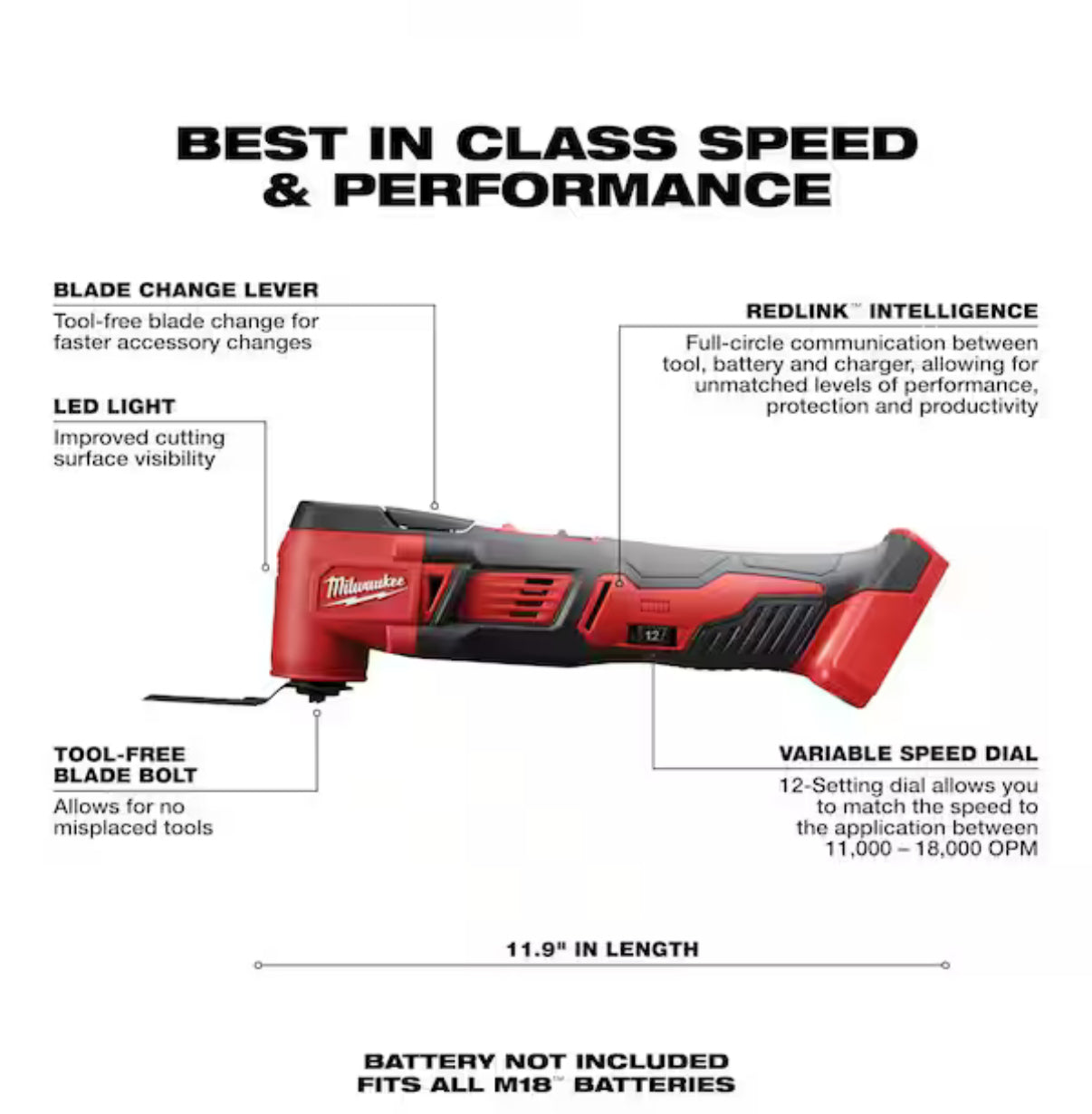Milwaukee M18 Oscillating Multi-Tool – Solo herramienta