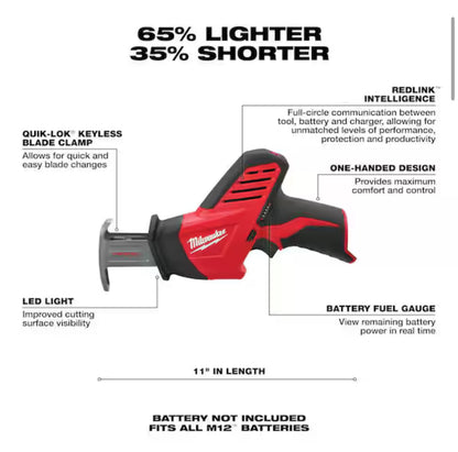 Milwaukee M12 HACKZALL Reciprocating Saw – Solo herramienta