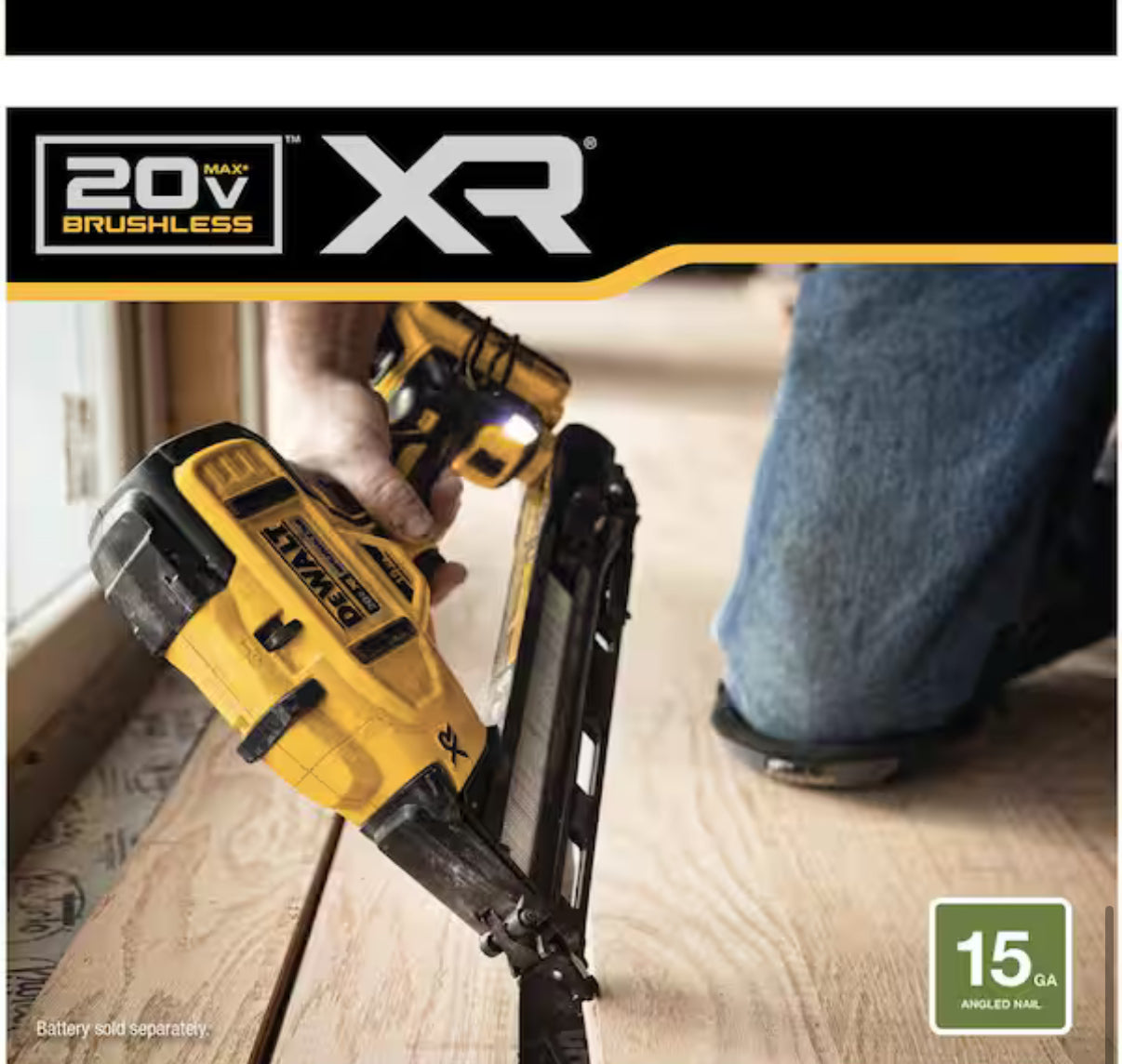 DEWALT DCN650 20V MAX 15-Gauge Angled Finish Nailer – Solo herramienta