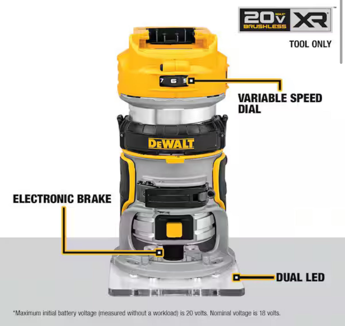 Router Compacto DeWalt 20V XR – NUEVO
